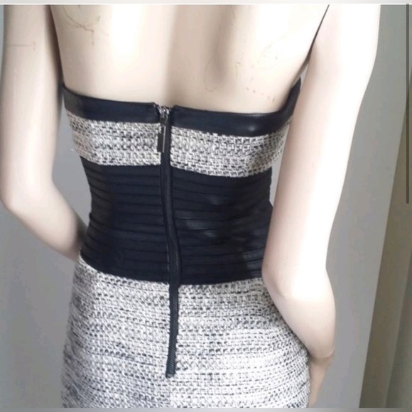 Black And White Tweed Bebe Dress - Picture 2 of 4